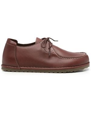 Birkenstock Utti Lace Contrast-Stitch Leather Sneakers - Brown