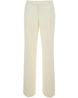 FEDERICA TOSI Pleated Flare Trousers Polyester - Natural