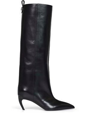 The Attico Leather "Lea" Knee-High Boots - Black