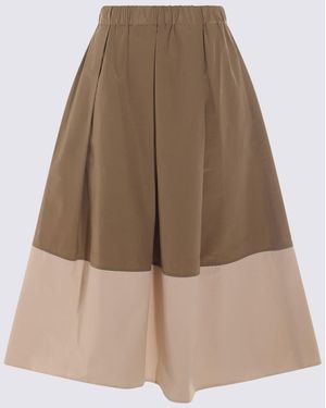 Antonelli And Cream Cotton Skirt - Natural