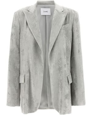 Nude Velvet Blazer - Grey