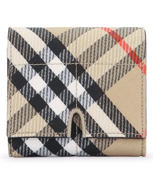 Burberry Ls Snip Compact Wallet Cj1 - Grey