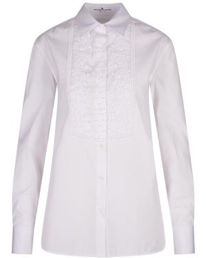 Ermanno Scervino Shirt With Embroidered Plastron - White