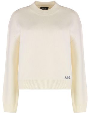 A.P.C. Esther Virgin Wool Crew-Neck Jumper - White