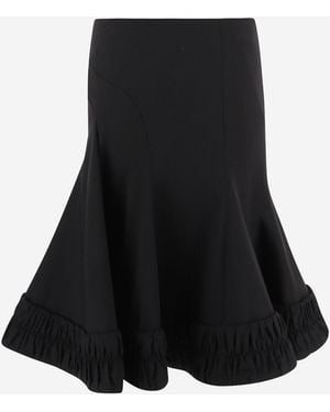Dries Van Noten Skirt With Ruched Hem Wool - Black