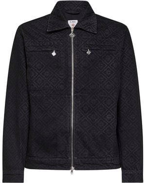 CASABLANCA Cotton Denim Monogram Jacket - Black