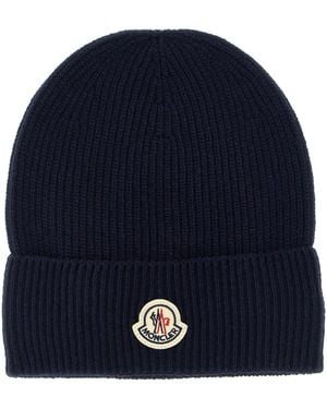 Moncler Wool And Cashmere Beanie - Blue