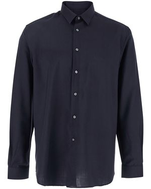Low Brand Shirt With Classic Collar And Button Closure - Blue