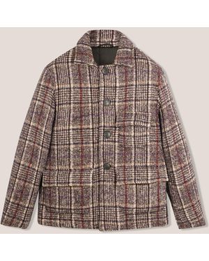 Doppiaa Aaderbale Wool Checked Jacket Coats - Brown