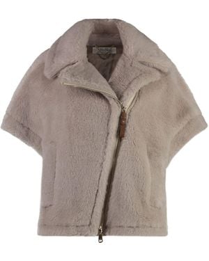 Max Mara Newmanto Vegan Fur Jacket - Grey