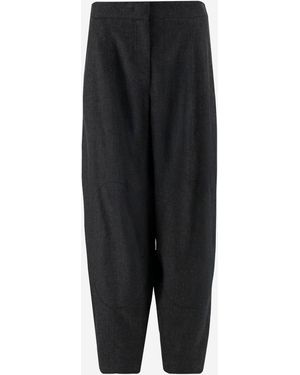 Giorgio Armani Stretch Wool Blend Trousers - Black
