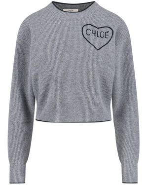 Chloé Logo Sweater - Gray