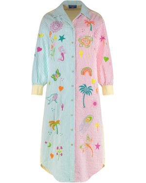 SUSANNA BLU Giglio Oversize Shirtdress Cotton Dress - White