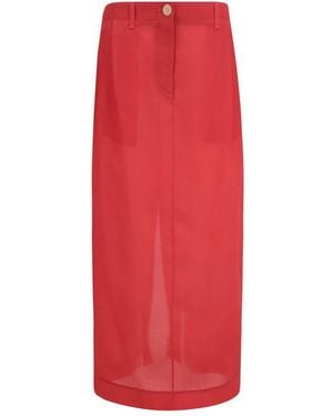KHAITE Lucian Midi Skirt - Red