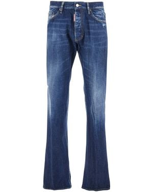 DSquared² 'The American' Jeans With Logo Patch On The Rear And Faded Effect - Blue