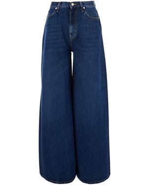 Roy Rogers Kaori Jeans With Pockets And Frayed Hems Lyocell Cotton For - Blue