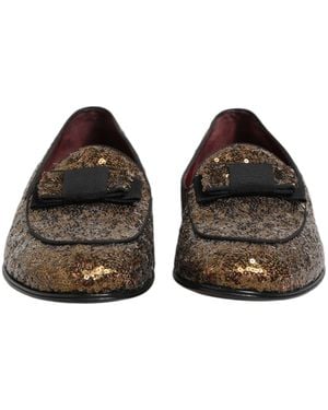 Dolce & Gabbana Maroon Sequin Gemstone Dress Loafers Men\'s Shoes Dolce & Gabbana Maroon Sequin Gemstone Dress Loafers Men main image 4
