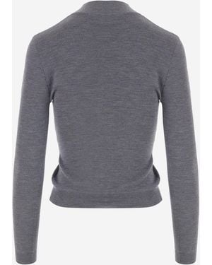 Gucci Wool Sweater With Clamp Detail - Blue