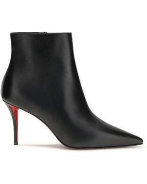 Christian Louboutin Miss Z Booty 80 Leather Boots - Black