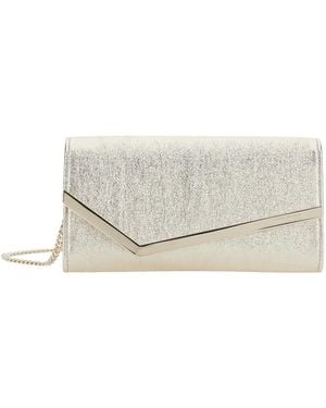 Jimmy Choo Clutch Pouch Emmie Leather-Blend Lamb Bags - White