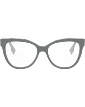 Fendi Eyeglasses Square Full Rim, Havana Frame And Clear Demo Lens Fe50093I053 - Brown