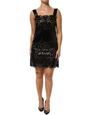 Dolce & Gabbana Ruffled V-Neck Silk Maxi Dress - Black