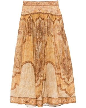 Zimmermann Wanderlust Cotton And Silk Maxi Skirt - Natural