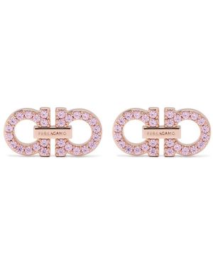 Ferragamo 2 Ganci Crystal Earrings - Pink
