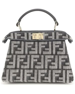 Fendi Ff Peekaboo Iseeu Handbag - White