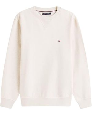 Tommy Hilfiger Crew Neck Sweater With Logo - White