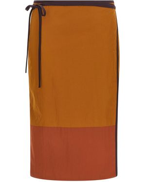 Saint Laurent Pencil Skirt Polyamide - Orange