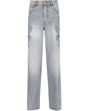 Zimmermann Alchemy Applique Relaxed Flare Cotton Jean - Grey