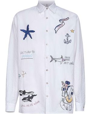 Holy Caftan Shirt Poplin Embroidered - White