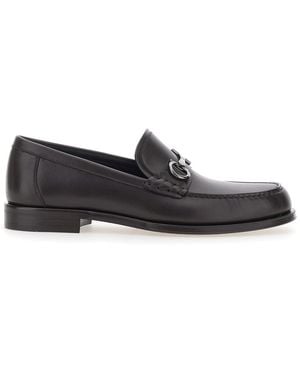 Ferragamo Leather Gancini Loafers - White