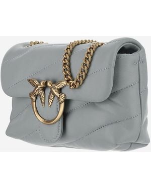 Pinko Shoulder Bag Love One Leather - Gray