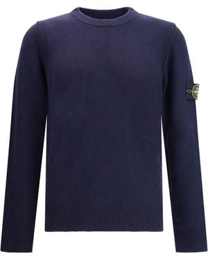 Stone Island Logoed Jumper - Blue