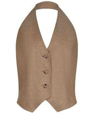 Max Mara Sauro Linen Gilet - Brown