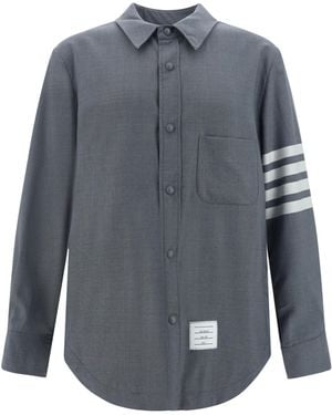Thom Browne Wool Cotton Blend Shirt Medium - Blue