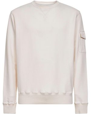 MC2 Saint Barth Cream Cotton Fleece Chester Sweatshirt With Patch Pocket - White
