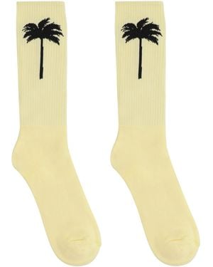 Palm Angels Socks Made Of Cotton Blend - Metallic