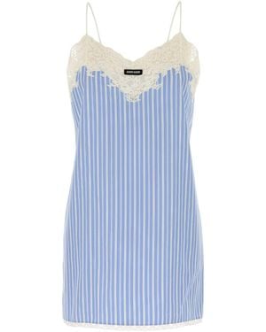 Miu Miu Embroidered Poplin Mini Dress - Blue