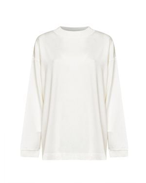 KHAITE Chalk Silk Jersey Dylan Top - White