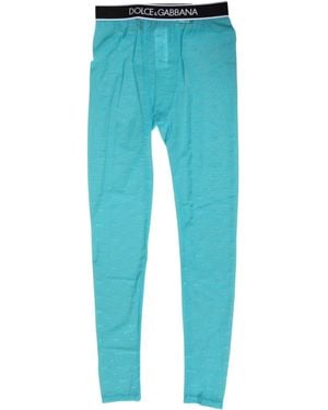 Dolce & Gabbana Logo Print Slim Fit Pants - Blue