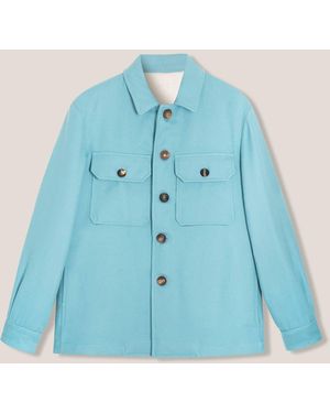 Doppiaa Aamenofi Light Cotton Jacket With Frontal Pockets Coats - Blue