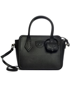 Chiara Ferragni Logo Embossed Handbag - Black