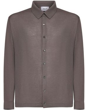 D 40 Taupe Virgin Wool Knit Shirt - Brown