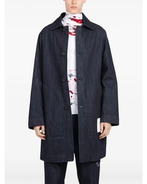 Ferragamo Denim Buttoned Coat - Blue