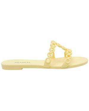 Aquazzura Infinity Chain Jelly Flat Sandals - Yellow
