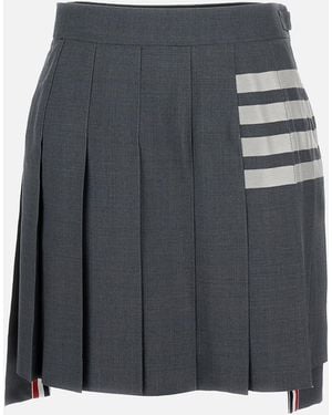 Thom Browne Mini Pleated Skirt - Gray