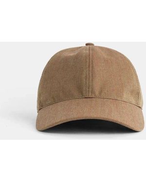 Sease Camel Chevron Wool Cap Hat - Natural